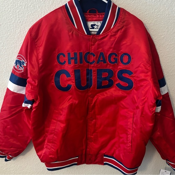 STARTER Other - Chicago Cubs Starter Home Game Satin Full Snap Varsity Jacket Mens XL NWT